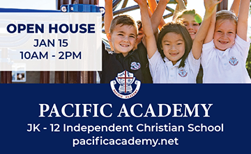 Pacific Academy open house jan 10 - 14