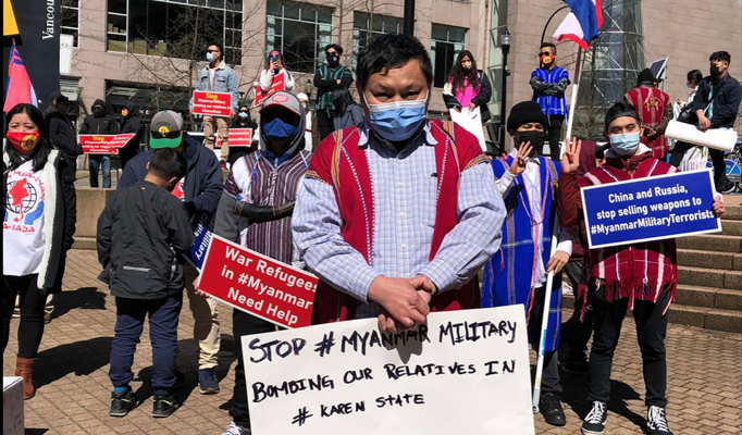 Protest to bring awareness of the situation in Myanmar