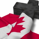 Cross and flag