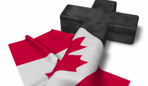 Cross and flag